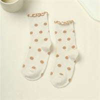 Ruffled Polka Dot Crew Socks | 40S02090
