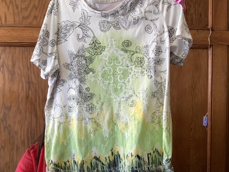 White/Green Allison Daley Women-Tops, Medium