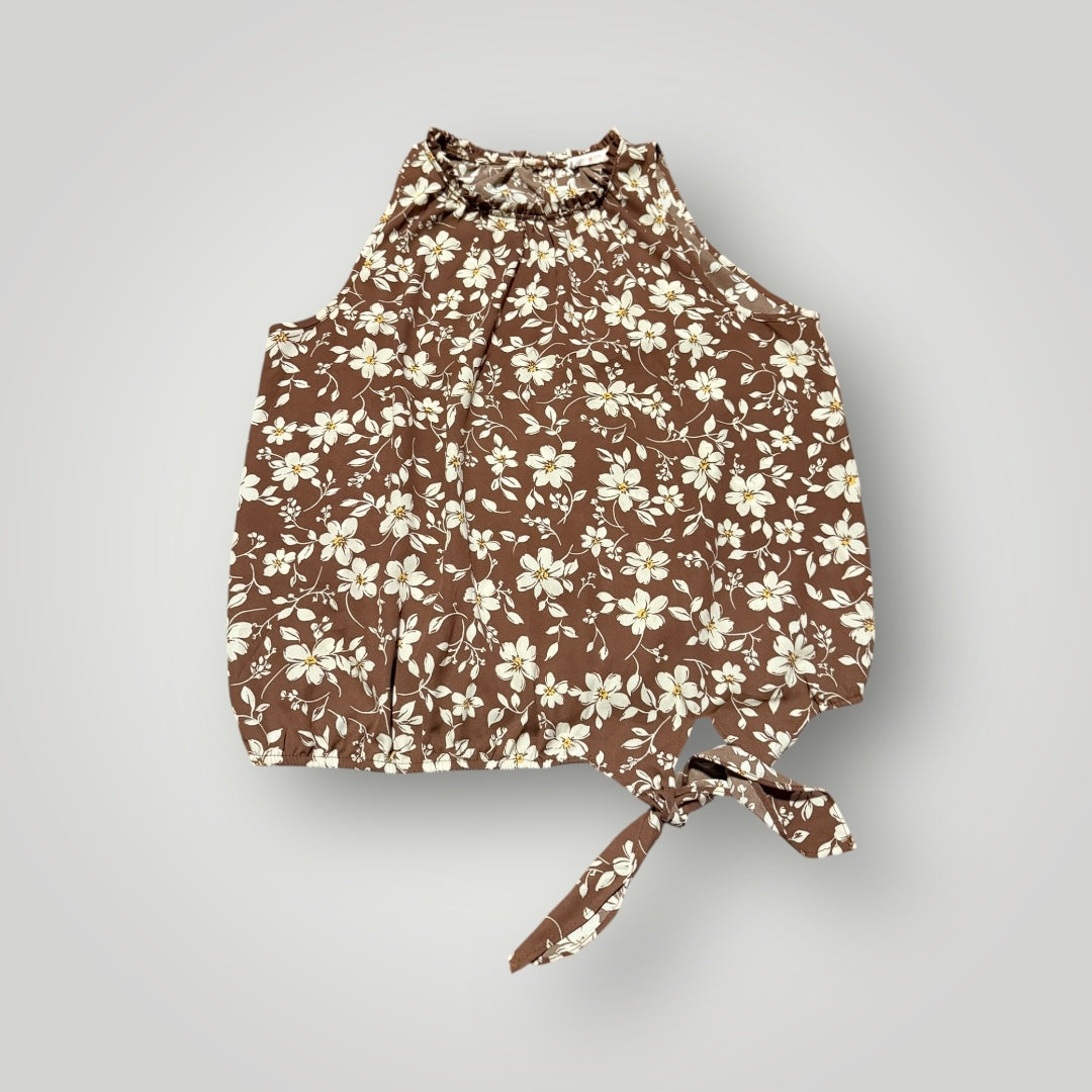 Sienna Sky Floral Tie Hem Tank Size Medium