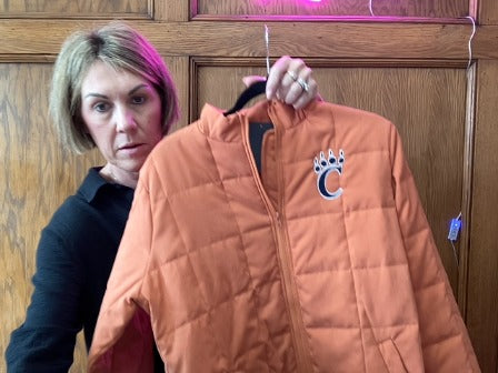 Orange Lions Coat Women-Outerwear, Small