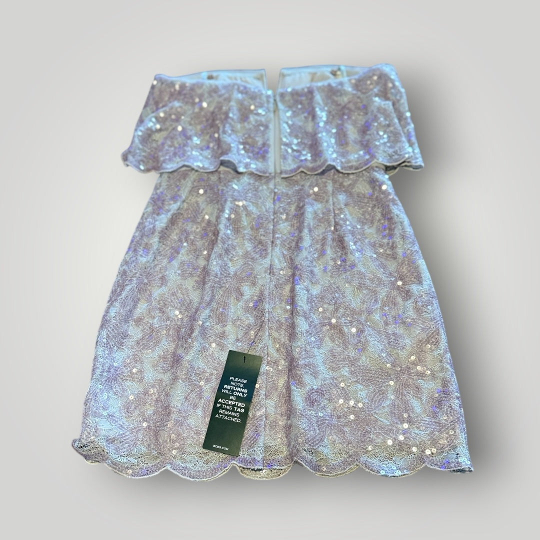 BCBGMAXAZRIA “Kate” Lilac Mauve Sequin Lace Dress Size 6 NWT