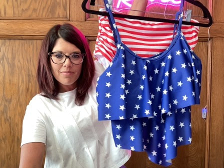 Red/White/blue No Brand bathing suit, L/XL