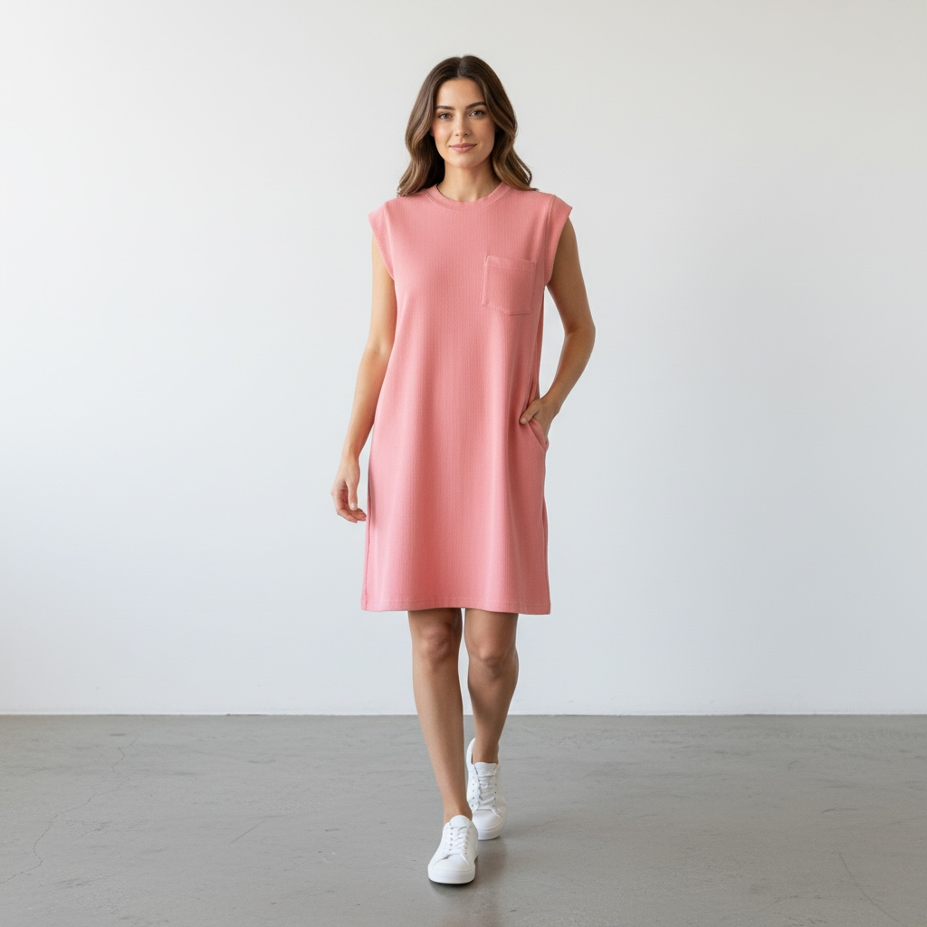 She + Sky Textured Cap Sleeve Pocket Top Size Medium