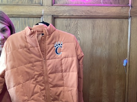 Orange Lions Coat Women-Outerwear, Large