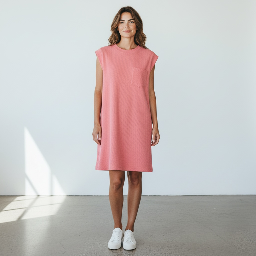 She + Sky Textured Cap Sleeve Pocket Top Size Medium