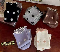 Ruffled Polka Dot Crew Socks | 40S02090