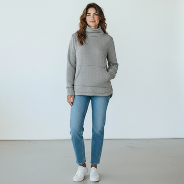 Jones New York Funnel Neck Textured Pullover Size Medium