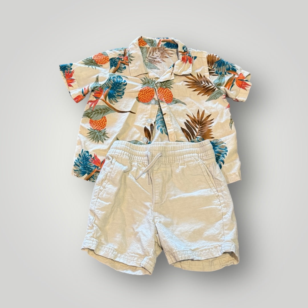 Wonder Nation Beach Vibe Boys Toddler Collar shirt Size 18mo