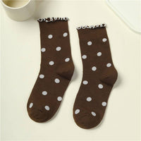 Ruffled Polka Dot Crew Socks | 40S02090