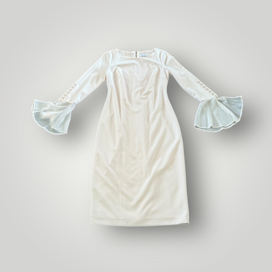 Calvin Klein Pink Sheath Dress with Bell Sleeves Size 4