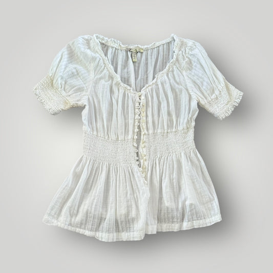 American Rag Cie Button Front Peplum Blouse Size Large