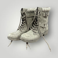 Rocket Dog Gray Lace-Up Combat Boots Size 8
