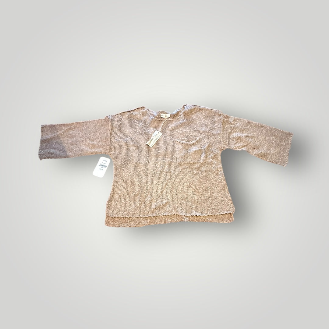 New In Beige Textured Knit Top NWT Size Large