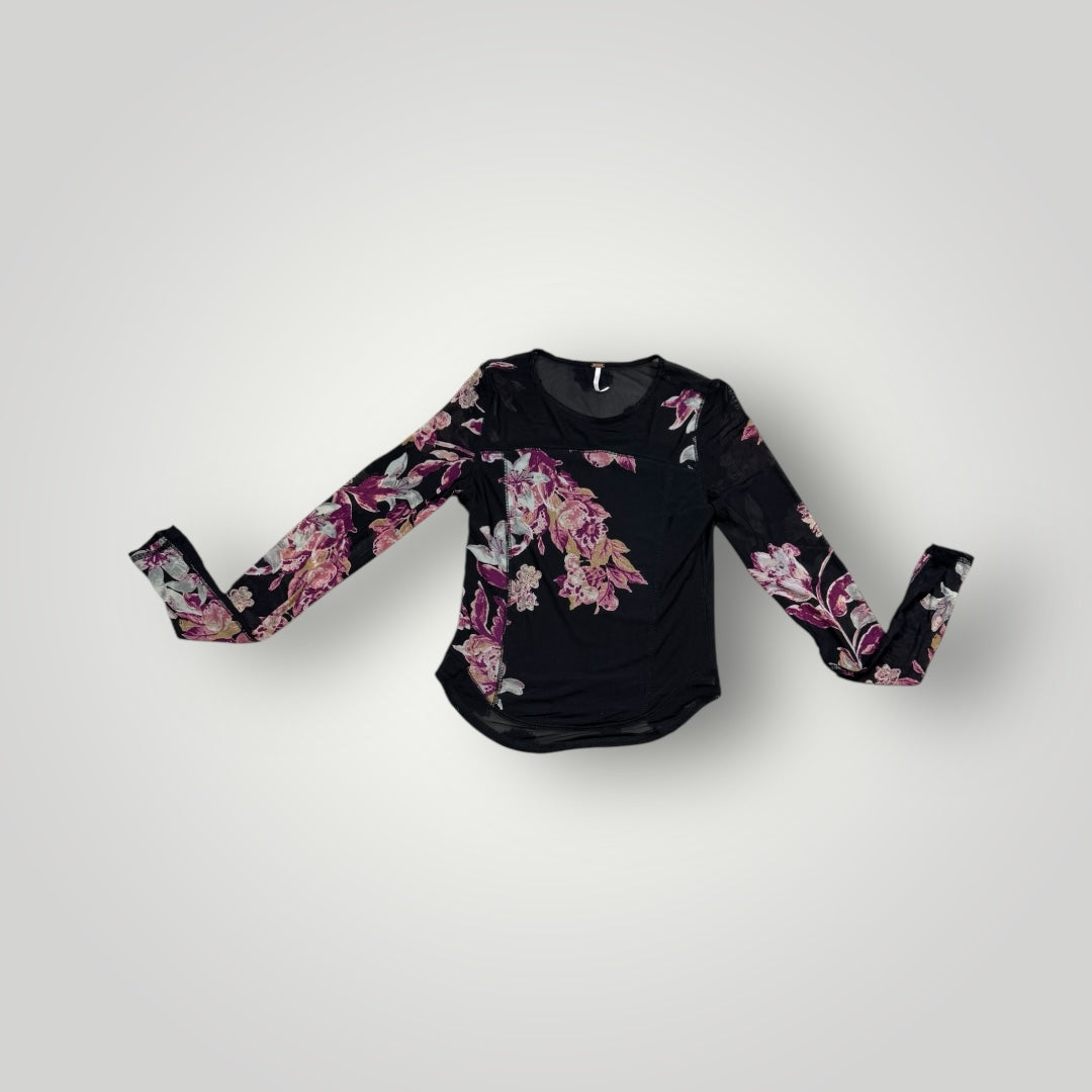 A black undershirt with a floral pattern