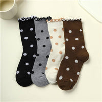 Ruffled Polka Dot Crew Socks | 40S02090
