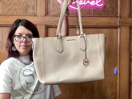 Cream Michael Kors Tote, Large