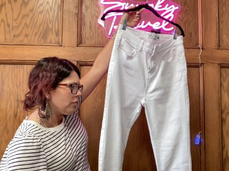 White Blue Age Women-Bottoms, 7