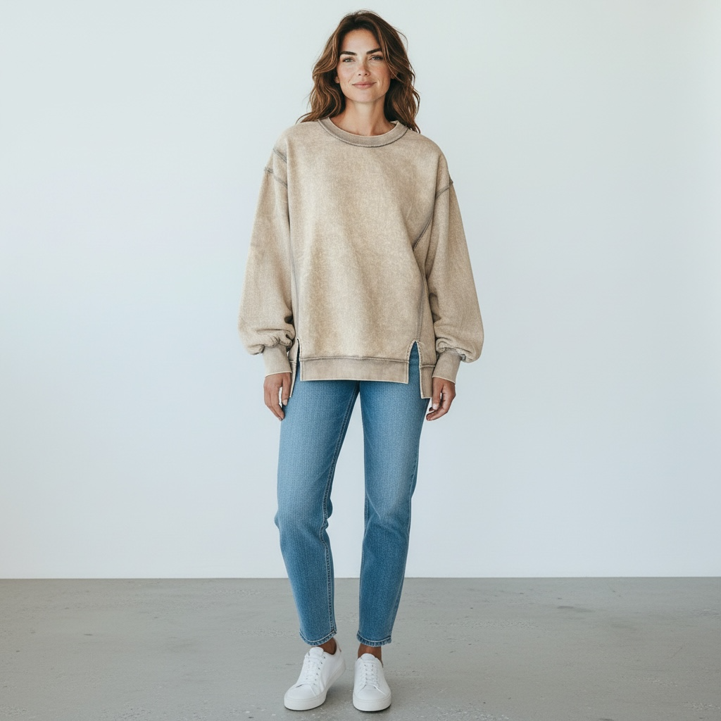 Zenana Mineral Wash Pullover