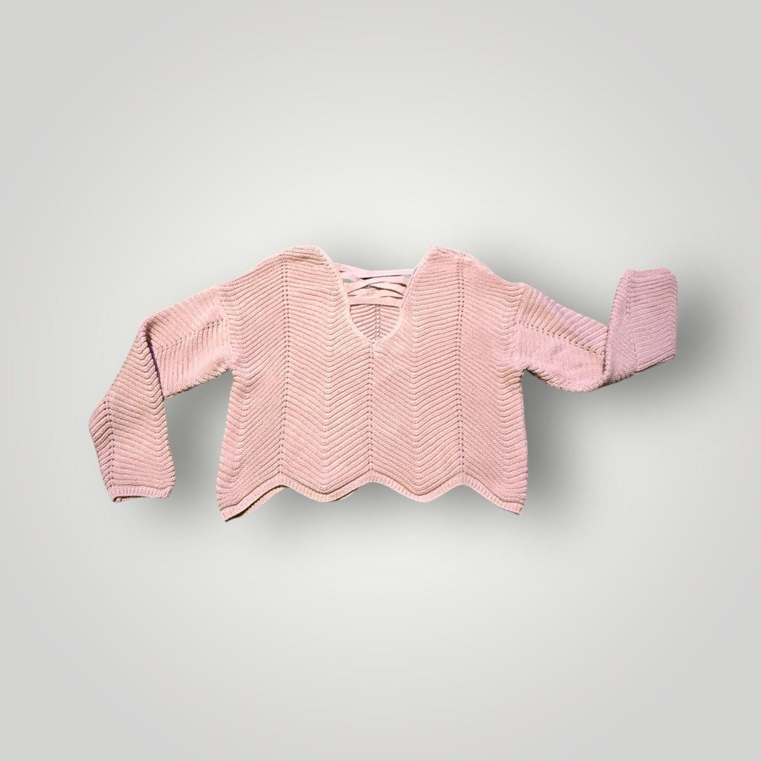 No Comment Pink Textured Sweater Size XL