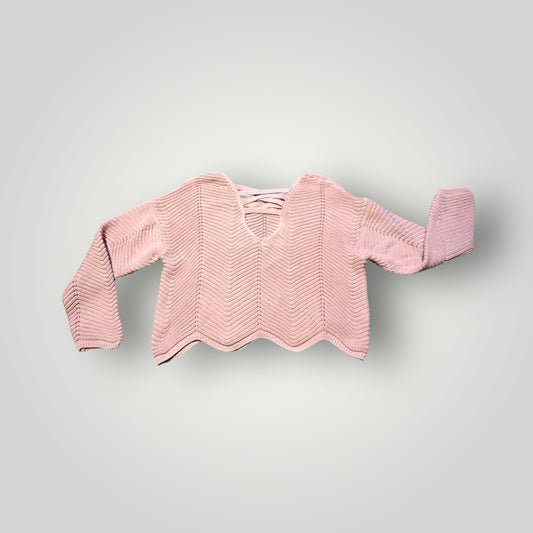No Comment Pink Textured Sweater Size XL