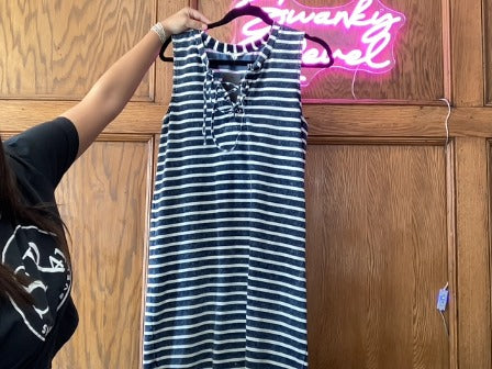 Blue/White Base+ Selamey Women-Dresses/Rompers, Medium