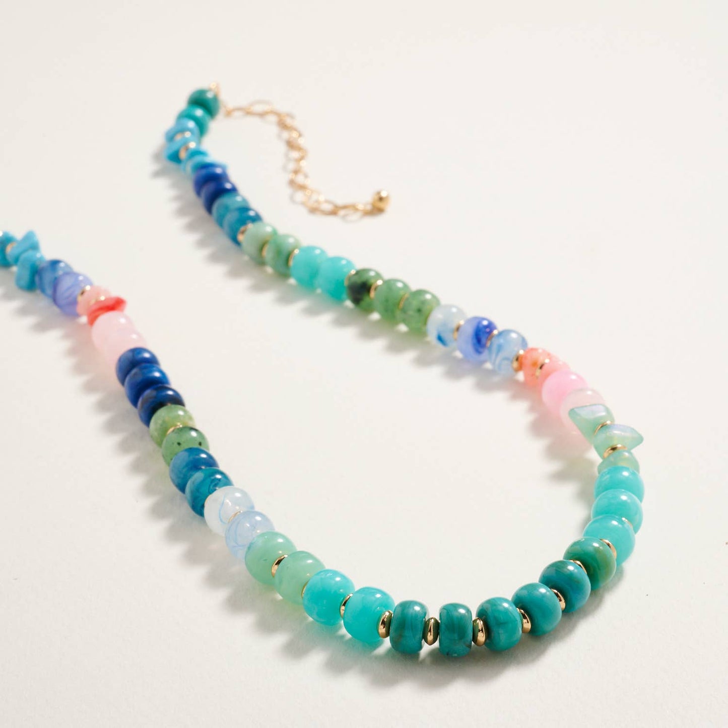 17Inch Mixed Marbled Ombre Beaded Necklace Jewelry