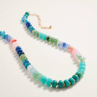 17Inch Mixed Marbled Ombre Beaded Necklace Jewelry
