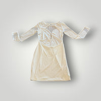 Symphony White Rhinestone Mesh Bodycon Dress Size Medium