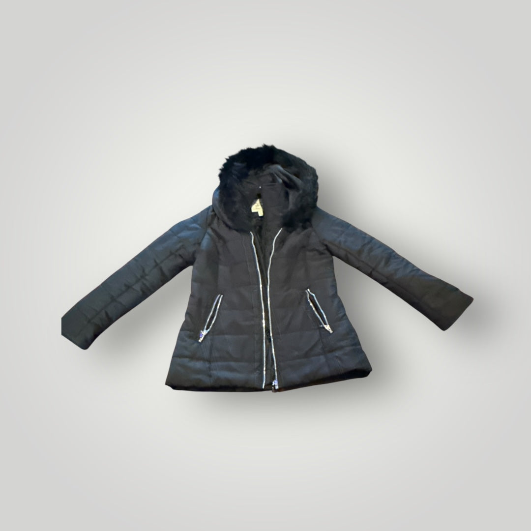 Marilyn & Me Black Puffer Jacket with Faux Fur Hood Size Medium