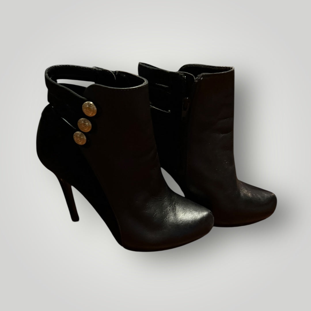 Guess Black Button-Detail Heeled Booties Size 7