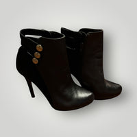 Guess Black Button-Detail Heeled Booties Size 7