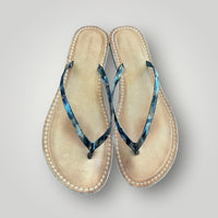 Antonio Melani Blue Marble Flip Flop Sandals Size 8