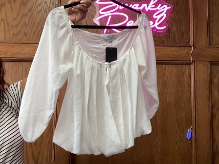 White Favlux Long Sleeve Top, Large
