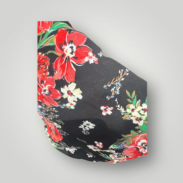 Maurices Black Floral Tassel Kimono One Size