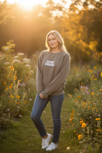 Expect Miracles Sweatshirt Chocolate Brown Puff Print Faith Pullover