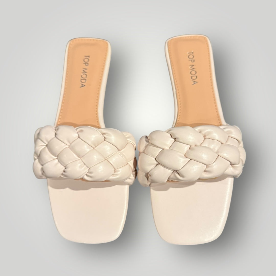 NEW Top Moda Braided Slide Sandals Size