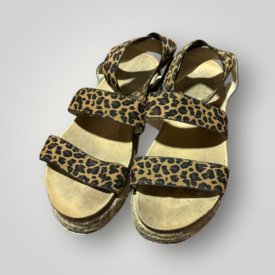 Nature Breeze Leopard Espadrille Sandals Size 7.5