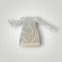 Symphony White Rhinestone Mesh Bodycon Dress Size Medium