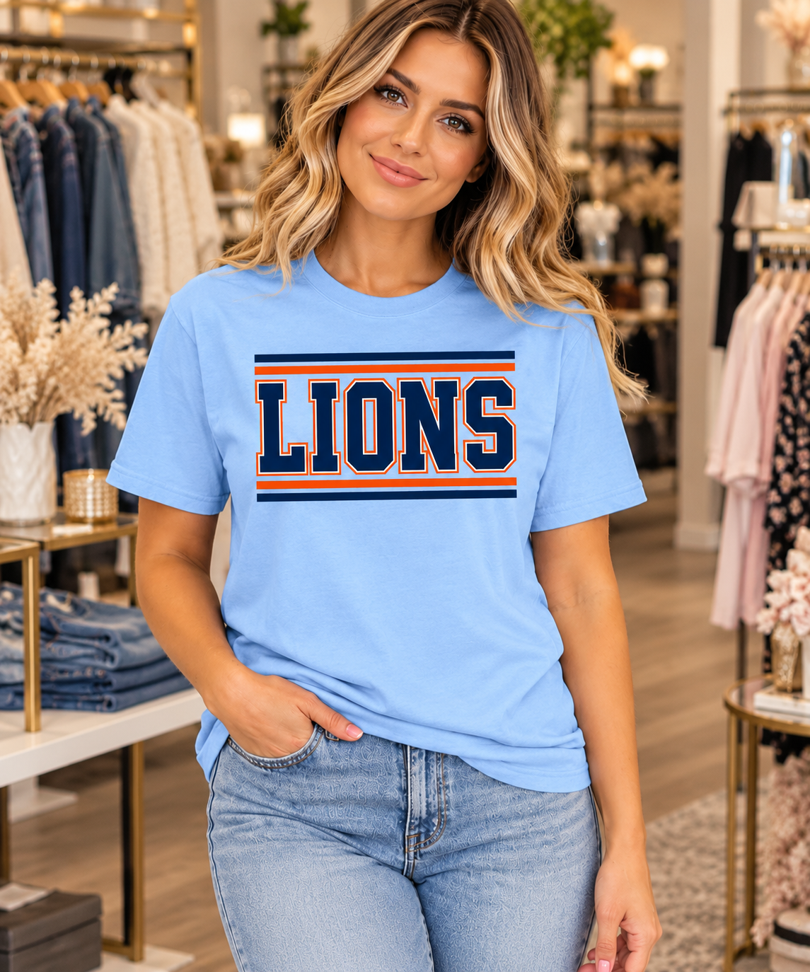 Carterville Lions Gildan Softstyle Tee – Light Blue