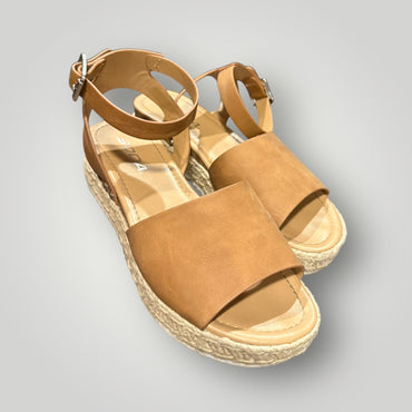 Soda Tan Platform Sandals Size 4