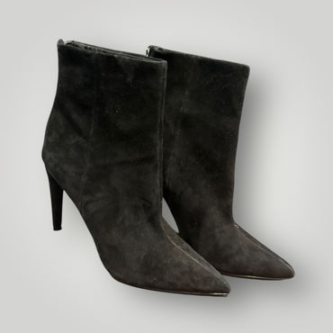 NEW Steve Madden Black Suede Heeled Booties Size 7.5