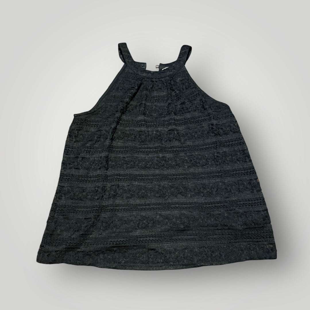 Monteau Black Lace Halter Top Size Large