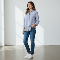 Love Tree Button Down Striped Top Size Medium