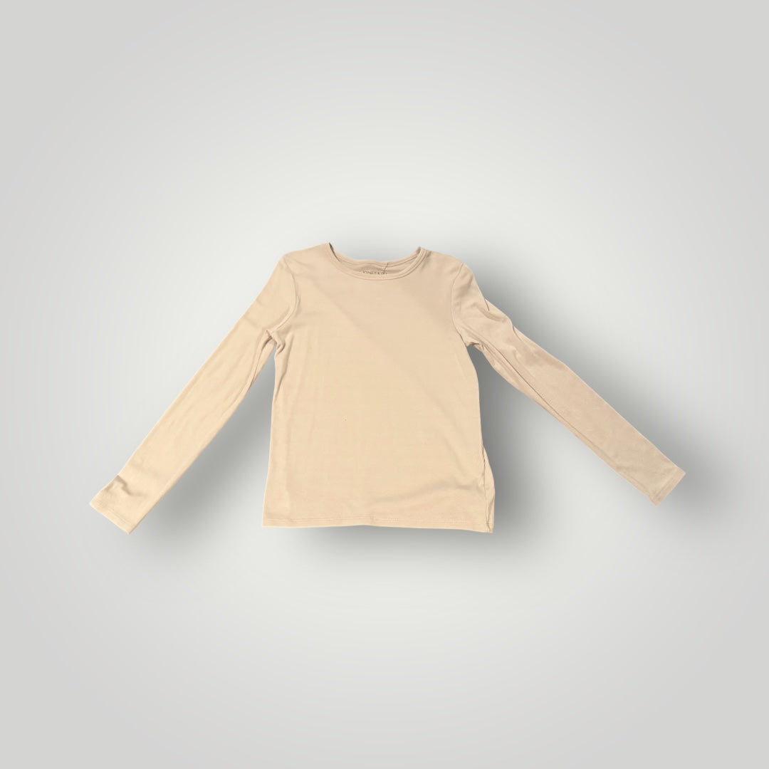 Jones & Co. Long Sleeve Basic Tan Top Size Medium