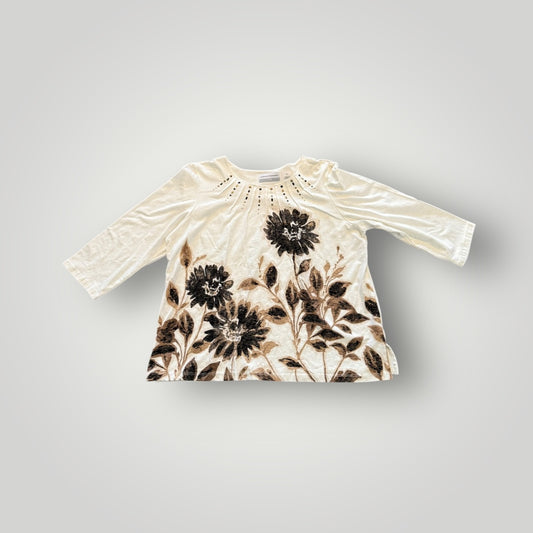 Alfred Dunner Floral Embellished Top Medium