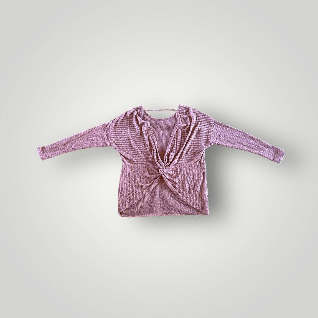Daytrip Mauve Ribbed Twist-Front Top Size Small