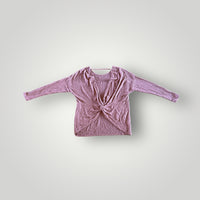 Daytrip Mauve Ribbed Twist-Front Top Size Small