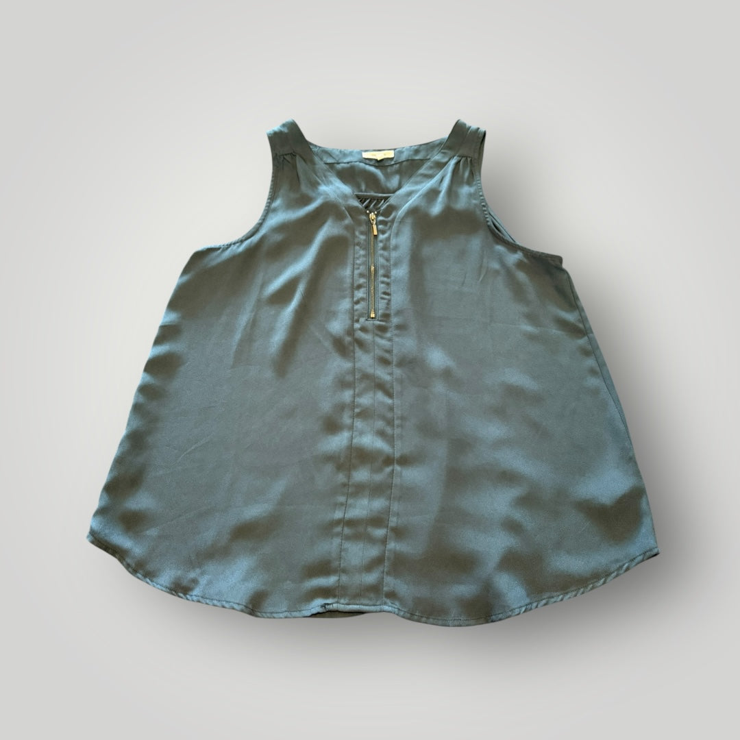 Maurices Navy Zip Front Sleeveless Top Size XL