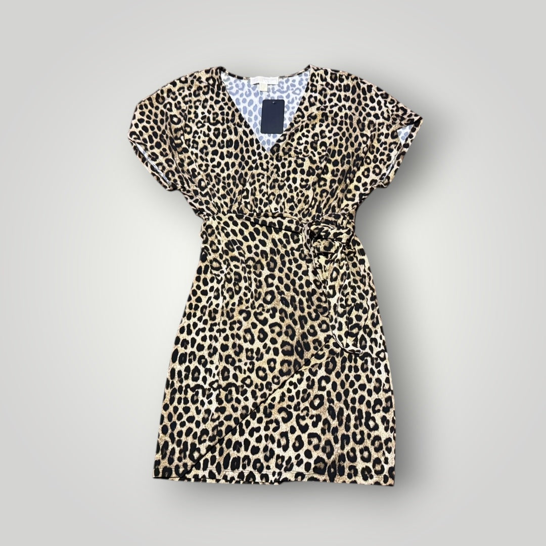 Michael Kors Leopard Print Wrap Dress Size Medium