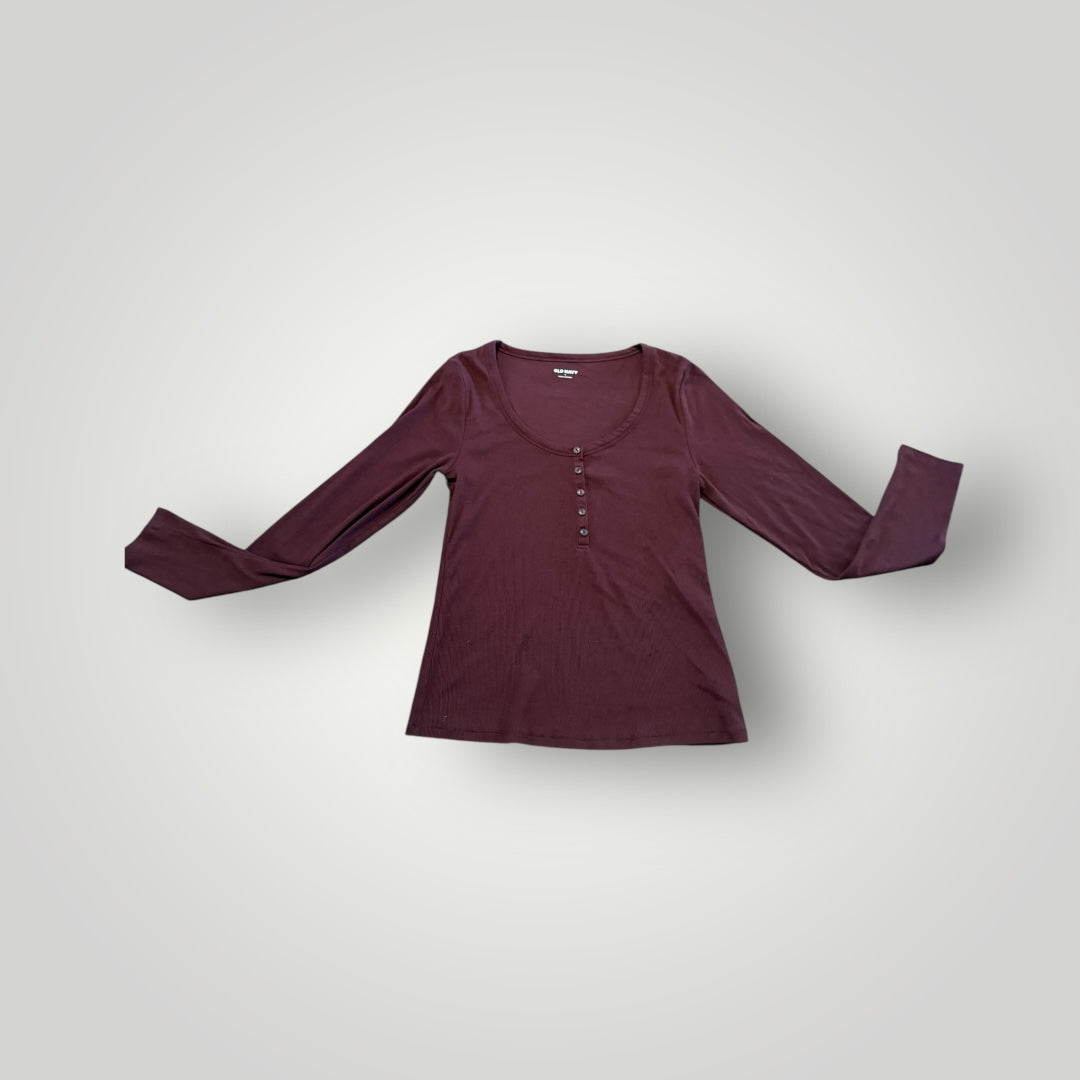 Old Navy Ribbed Button Henley Size Large